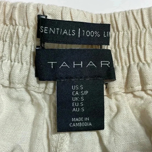 Tahari 100% linen beige shorts size small - Picture 4 of 6
